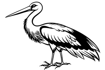 Naklejka premium stork--on-a-white-background-vector illustration 