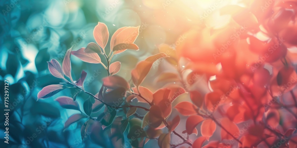 Poster bright sun rays filtering through tree foliage. suitable for nature and outdoor concepts