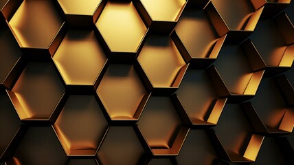abstract 3d background with hexagons - obrazy, fototapety, plakaty