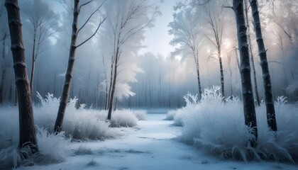Stunning photography of a frozen forest.