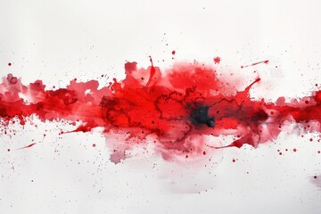 Abstract red paint splatters on a white background. Suitable for artistic and creative projects - obrazy, fototapety, plakaty