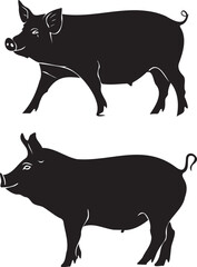 Pig Black Silhouette