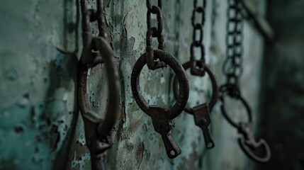 Close up of rusty keys on a wall, suitable for vintage or antique themed designs - obrazy, fototapety, plakaty