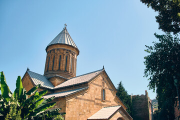 Low angle view of The Sioni Cathedral of the Dormition, Georgian Orthodox cathedral in Tbilisi, Georgia