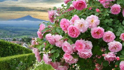 Fototapeta premium pink flowers in the field