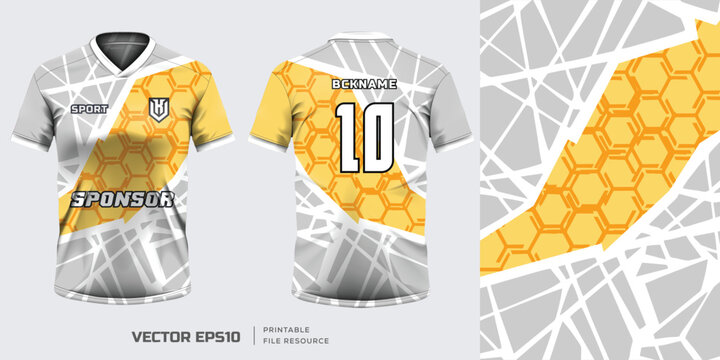 Jersey mockup template t shirt design. abstract geometry design for jersey soccer football kit. Front and back view. Vector eps file