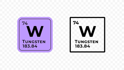 Tungsten, chemical element of the periodic table vector design - obrazy, fototapety, plakaty