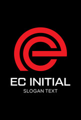 initial ec idea vector logo design