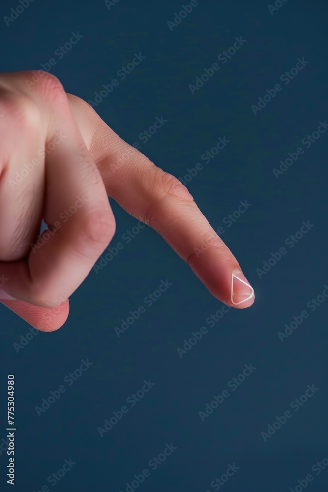 Aufkleber a person pointing at something with their finger. suitable for business presentations