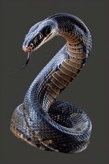 Fototapeta premium A snake showing its threatening behavior. Suitable for wildlife and danger concepts