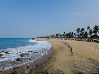 Kerala coastline. Arabian sea. Seascape view