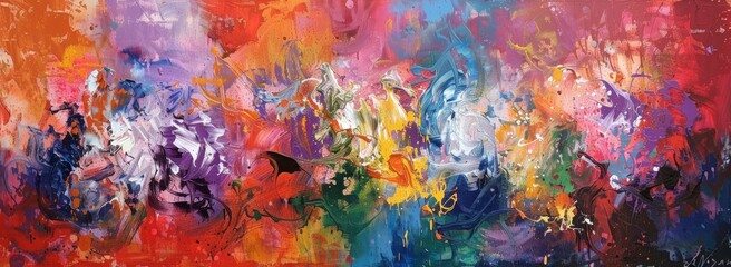 Fototapeta na wymiar Multicolored abstract art vivid expressionist background setting