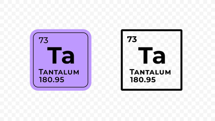 Tantalum, chemical element of the periodic table vector design