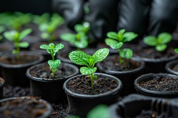 Close Up of Small Plants Clustered Together
