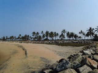 Kerala coastline. Arabian sea. Seascape view