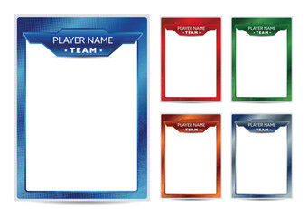 Sport player trading card picture frame border