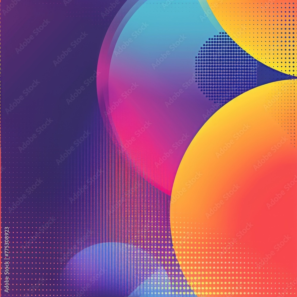 Poster A vibrant abstract background featuring circles and dots. Ideal for graphic design projects