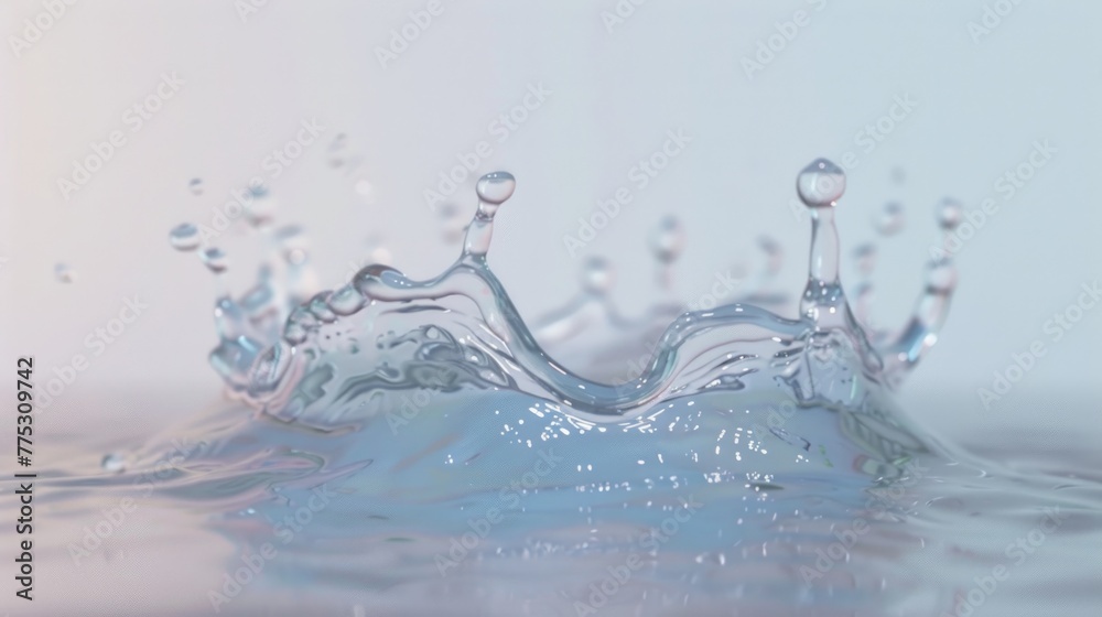 Poster a detailed close up of a water splash, suitable for various design projects
