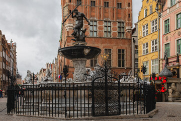 Neptune's Fountain - a historic fountain in Gdańsk.