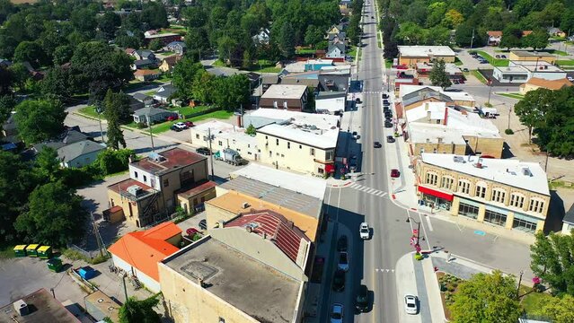 Aerial of Clinton, Ontario, Canada 4K