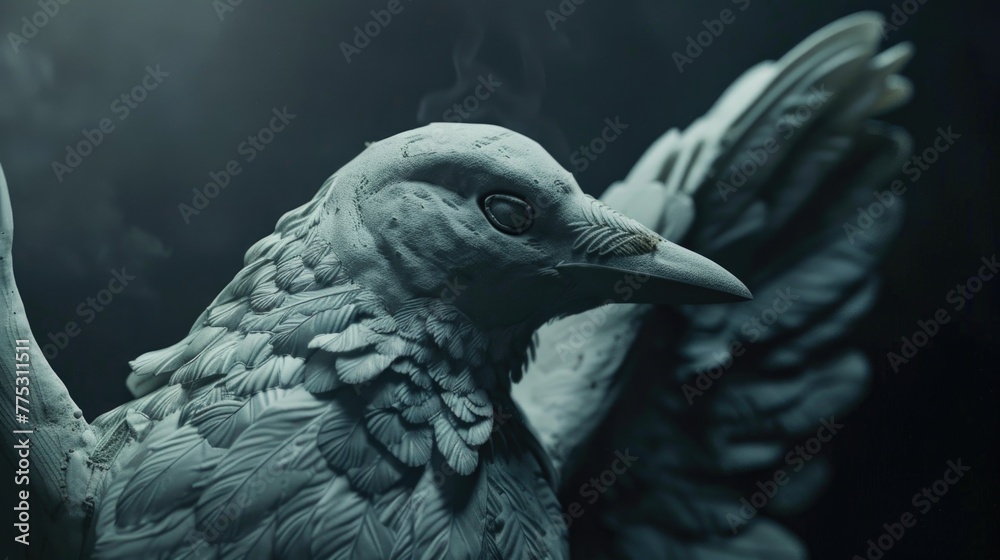Poster Close up of a bird perched on a branch. Suitable for nature or wildlife themes