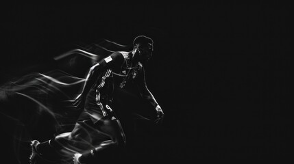 Obraz na płótnie Canvas soccer player with ball on dark background