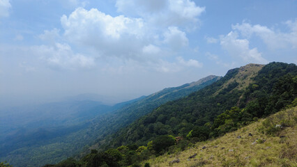 Fototapeta na wymiar Ponmudi hill station, western ghats mountain range, Thiruvananthapuram, Kerala, landscape view