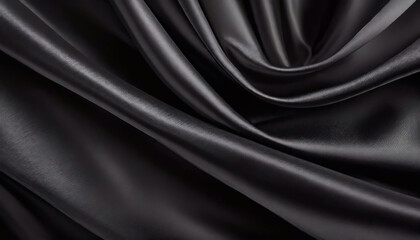 Czarny naturalny jedwab, tekstura, tło, miejsce na tekst do projektu