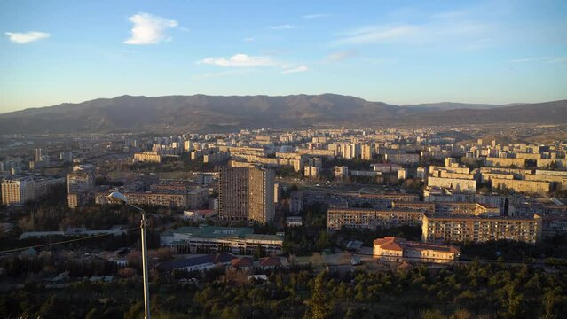 Residential area of Tbilisi, multi-storey buildings in Tbilisi