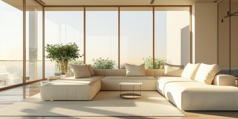 Comfortable living room interior, suitable for home decor websites