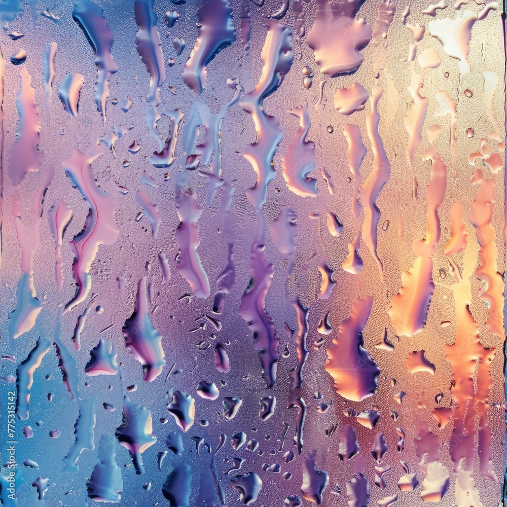 Poster detailed view of water droplets on a window. suitable for weather or nature concepts