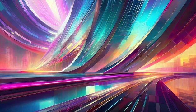a surreal background wallpaper that blurs the line between reality and imagination, incorporating futuristic elements like holographic displays and augmented reality interfaces