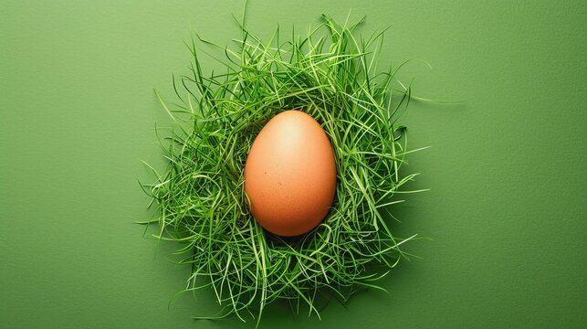 egg on the grass.
