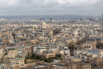 Beautiful view from the Eiffel Tower in Paris, France