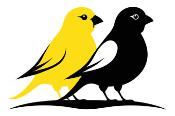 silhouette color image,Canary ,vector illustration,white background