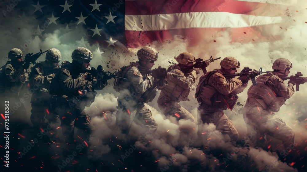 Wall mural american military soldiers us army - Wall murals