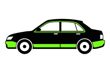 silhouette color image,car white background