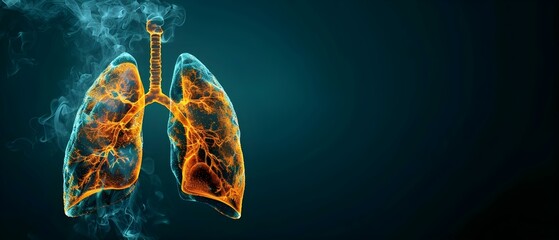 Smoking is a major cause of lungrelated health issues like COPD. Concept Lung Health, COPD Awareness, Smoking Risks - obrazy, fototapety, plakaty