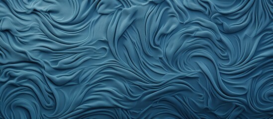 Blue wall close-up showing intricate wavy pattern, adding texture and depth to interior design