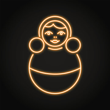 Soviet tumbler toy neon icon