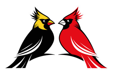 silhouette color image,Cardinal ,vector illustration,white background