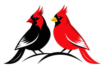 silhouette color image,Cardinal ,vector illustration,white background