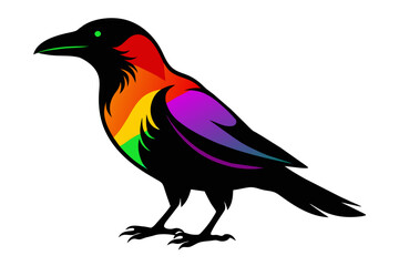 silhouette color image,Crow ,vector illustration,white background