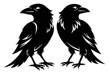silhouette color image,Crow ,vector illustration,white background