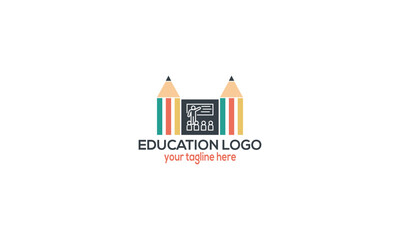 Fototapeta premium Creative modern Book open like human with cap, success education logo.