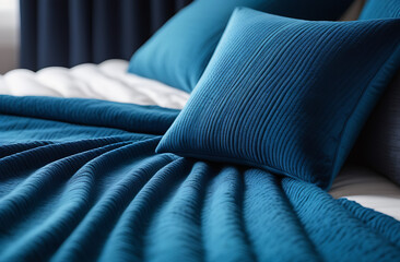 bed in blue