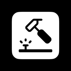 Editable hammer, nail, repair vector icon. Construction, tools, industry. Part of a big icon set family. Perfect for web and app interfaces, presentations, infographics, etc