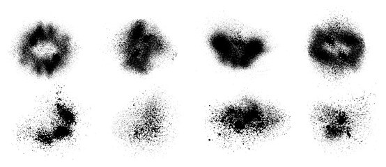 Elements of spray paint, set of ink blots. Vector illustration
