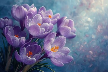 Embrace the beauty of spring with a stunning bouquet of purple crocuses