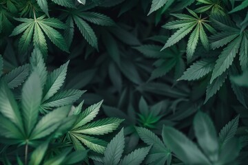 marijuana hemp cannabis bush plants - obrazy, fototapety, plakaty